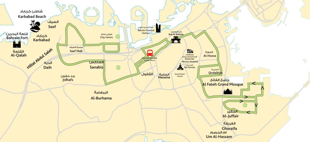 mapa centru grada Bahrainu