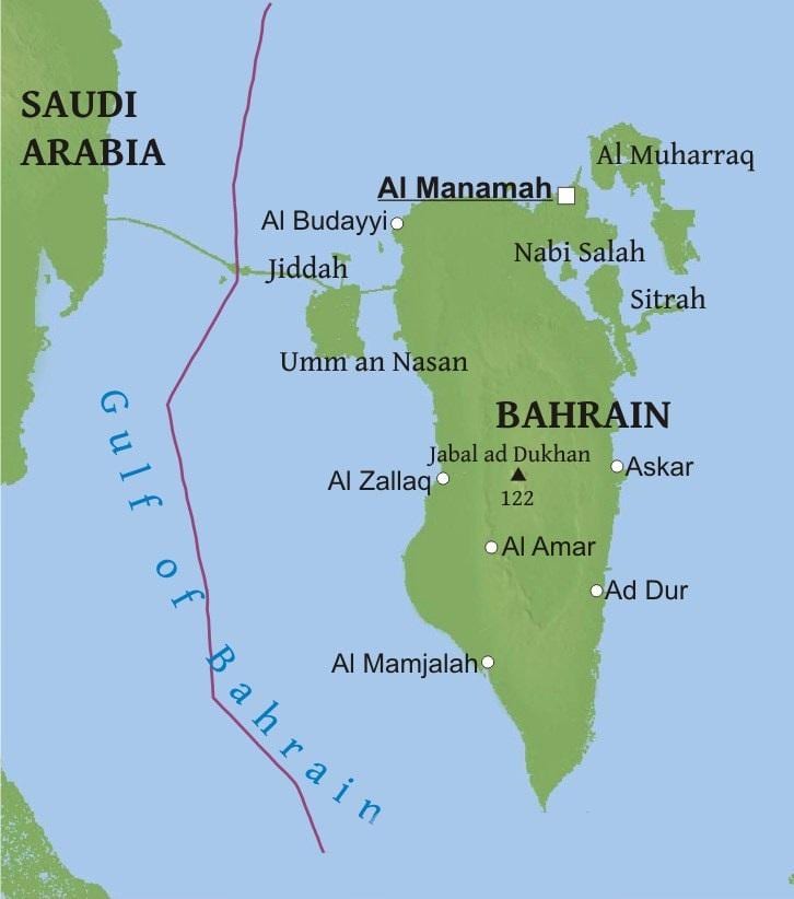 mapa Bahrainu most