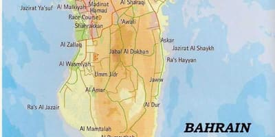 Bahrainu mapa sa mjesta