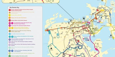 Bahrainu autobusnu rutu mapu