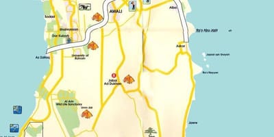 Mapa Bahrainu turističke