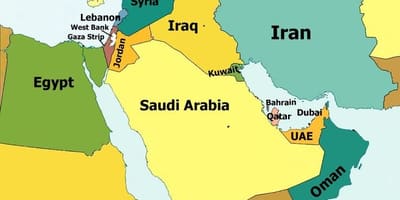 Mapa Bahrainu i okolno podrucje